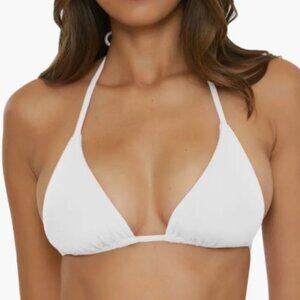 BECCA by Rebecca Virtue White Triangle Bikini Swim Top Small